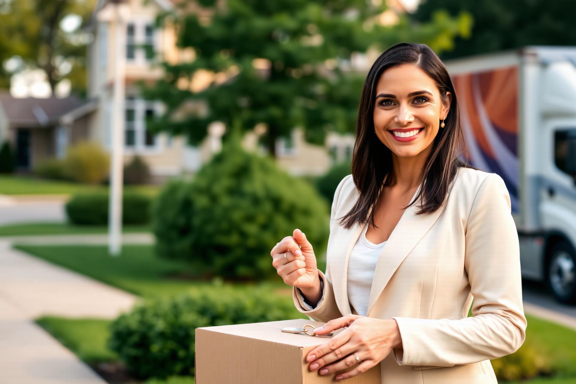 Relocation realtor greeting a family moving to Arlington Heights, IL