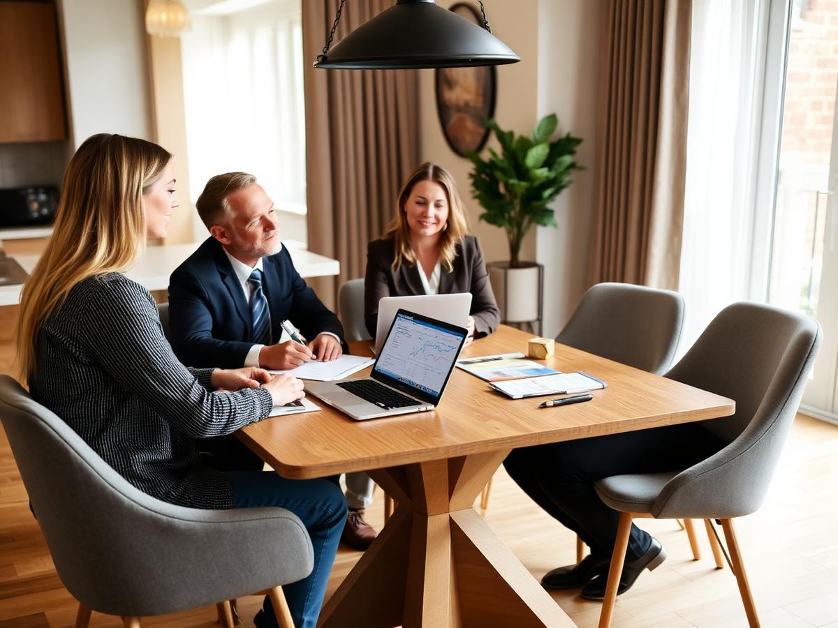 Realtor reviewing a market strategy with clients